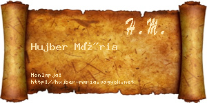 Hujber Mária névjegykártya